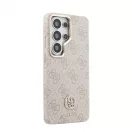 Guess PU-bőr 4G Strass Logo arany keretes mágneses tok Samsung Galaxy S26 Ultra készülékhez rózsaszín