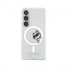 Karl Lagerfeld IML Choupette Peekaboo Logo mágneses tok iPhone és Samsung Galaxy S26 készülékekhez átlátszó