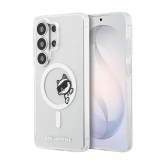   Karl Lagerfeld IML Choupette Peekaboo Logo mágneses tok Samsung Galaxy S26 Ultra készülékhez átlátszó