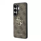 Guess PU 4G fém logós tok Samsung Galaxy S26 Ultra készülékhez barna