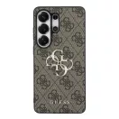 Guess PU 4G fém logós tok Samsung Galaxy S26 Ultra készülékhez barna