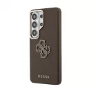 Guess PU 4G Resin Metal Logo tok Samsung Galaxy S26 Ultra készülékhez barna