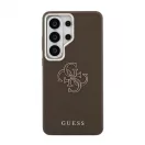 Guess PU 4G Resin Metal Logo tok Samsung Galaxy S26 Ultra készülékhez barna