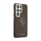 Guess PU 4G Resin Metal Logo tok Samsung Galaxy S26 Ultra készülékhez barna