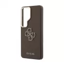 Guess PU 4G Resin Metal Logo tok Samsung Galaxy S26 Ultra készülékhez barna