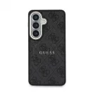 Guess műbőr 4G aranykeretes mágneses tok Samsung Galaxy S26+ készülékhez fekete