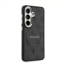 Guess műbőr 4G aranykeretes mágneses tok Samsung Galaxy S26+ készülékhez fekete