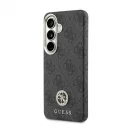 Guess PU bőr 4G Strass Logo arany keretes mágneses tok Samsung Galaxy S26 készülékhez, fekete