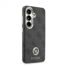 Guess PU bőr 4G Strass Logo arany keretes mágneses tok Samsung Galaxy S26 készülékhez, fekete