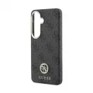 Guess PU bőr 4G Strass Logo arany keretes mágneses tok Samsung Galaxy S26 készülékhez, fekete