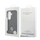 Guess PU bőr 4G Strass Logo arany keretes mágneses tok Samsung Galaxy S26 készülékhez, fekete