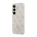 Guess PU-bőr 4G Strass Logo arany keretes mágneses tok Samsung Galaxy S26 készülékhez rózsaszín