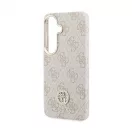 Guess PU-bőr 4G Strass Logo arany keretes mágneses tok Samsung Galaxy S26 készülékhez rózsaszín