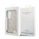 Guess PU-bőr 4G Strass Logo arany keretes mágneses tok Samsung Galaxy S26 készülékhez rózsaszín