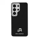 Karl Lagerfeld K&CH Heads barázdált PU bőr mágneses tok Samsung Galaxy S26 Ultra készülékhez, fekete