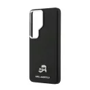 Karl Lagerfeld K&CH Heads barázdált PU bőr mágneses tok Samsung Galaxy S26 Ultra készülékhez, fekete