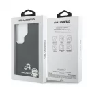 Karl Lagerfeld K&CH Heads barázdált PU bőr mágneses tok Samsung Galaxy S26 Ultra készülékhez, fekete