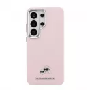 Karl Lagerfeld barázdált PU-bőr K&CH Heads mágneses tok Samsung Galaxy S26 Ultra készülékhez rózsaszín