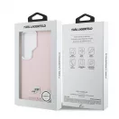 Karl Lagerfeld barázdált PU-bőr K&CH Heads mágneses tok Samsung Galaxy S26 Ultra készülékhez rózsaszín