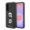 Karl Lagerfeld Liquid Silicone Metal Karl and Choupette tok Samsung Galaxy A37 készülékhez fekete