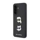 Karl Lagerfeld Liquid Silicone Metal Karl and Choupette tok Samsung Galaxy A37 készülékhez fekete