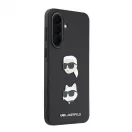 Karl Lagerfeld Liquid Silicone Metal Karl and Choupette tok Samsung Galaxy A37 készülékhez fekete