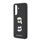 Karl Lagerfeld Liquid Silicone Metal Karl and Choupette tok Samsung Galaxy A37 készülékhez fekete