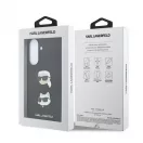 Karl Lagerfeld Liquid Silicone Metal Karl and Choupette tok Samsung Galaxy A37 készülékhez fekete