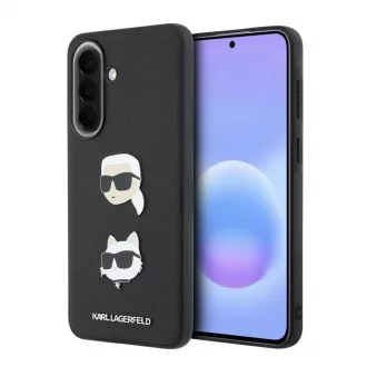   Karl Lagerfeld Liquid Silicone Metal Karl and Choupette tok Samsung Galaxy A57 készülékhez fekete