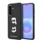 Karl Lagerfeld Liquid Silicone Metal Karl and Choupette tok Samsung Galaxy A57 készülékhez fekete