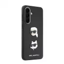 Karl Lagerfeld Liquid Silicone Metal Karl and Choupette tok Samsung Galaxy A57 készülékhez fekete