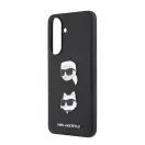 Karl Lagerfeld Liquid Silicone Metal Karl and Choupette tok Samsung Galaxy A57 készülékhez fekete