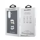 Karl Lagerfeld Liquid Silicone Metal Karl and Choupette tok Samsung Galaxy A57 készülékhez fekete